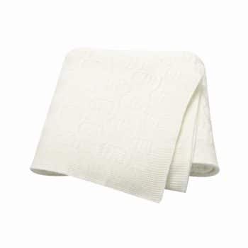 שמיכה סרוגה לבנה