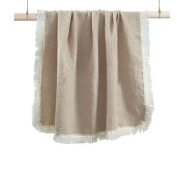 שמיכת כותנה מוסלין טטרה לתינוק בגודל 85×65 בצבע בז