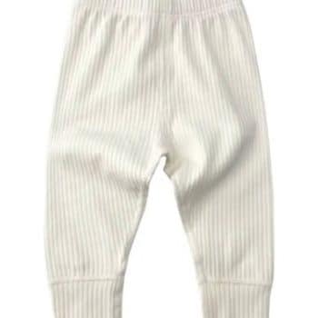 מכנסי כותנה לבן לתינוק