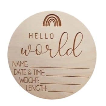 דיסקית עץ לתיעוד וצילום פרטי הלידה